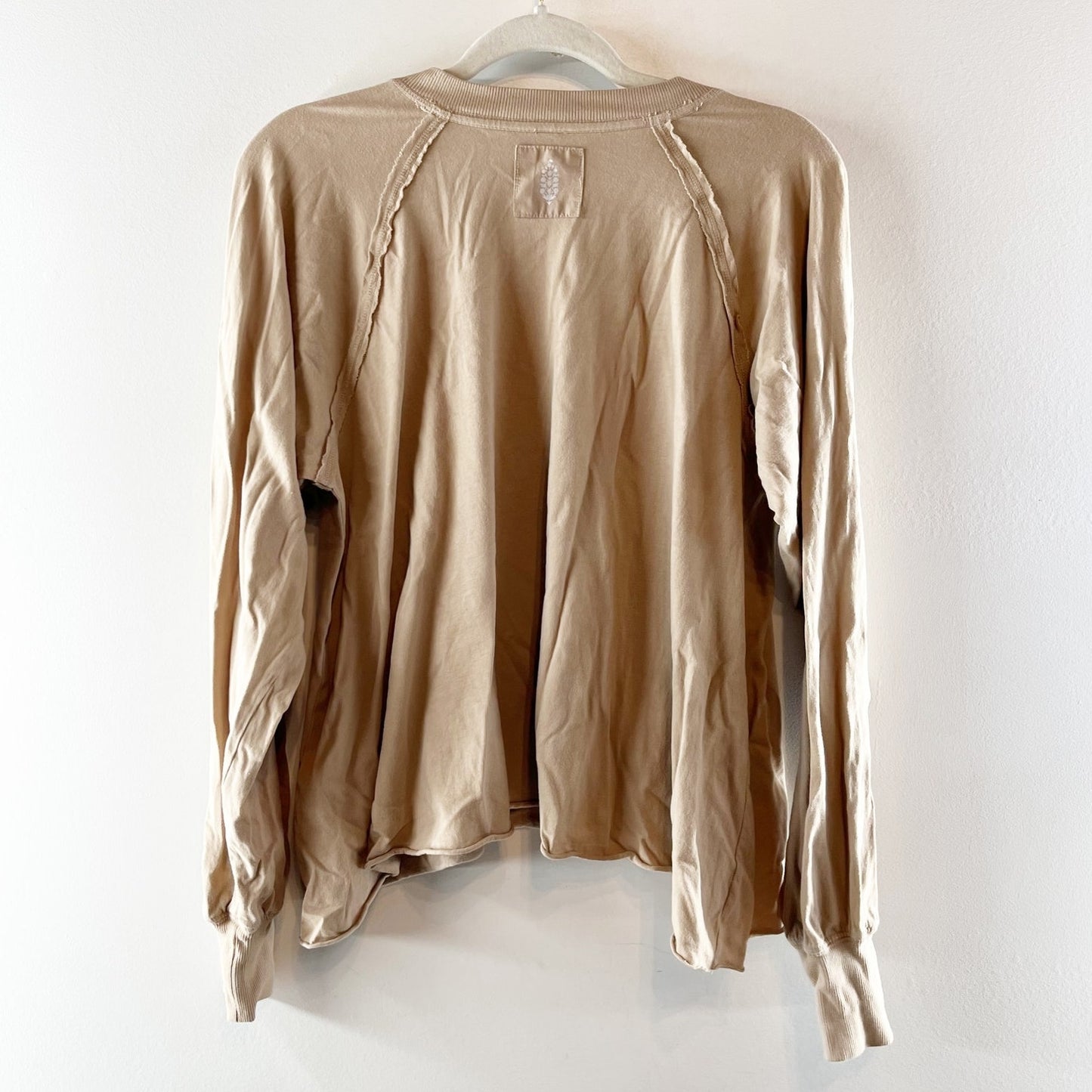 FP Movement Reflect Layer Long Sleeve Oversized Tee Shirt Tan Beige XS