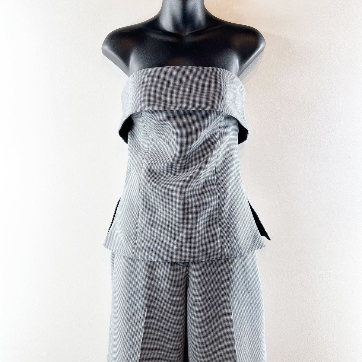 Babaton Aritzia Element Tube Top and Agency Trouser Pants Set Jake Chk Blk 4