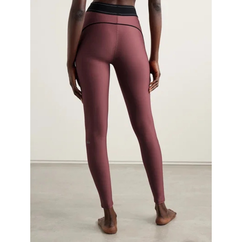 Alo Yoga Airlift High Waisted Suit Up Legging Pants Burgundy Truffle Small