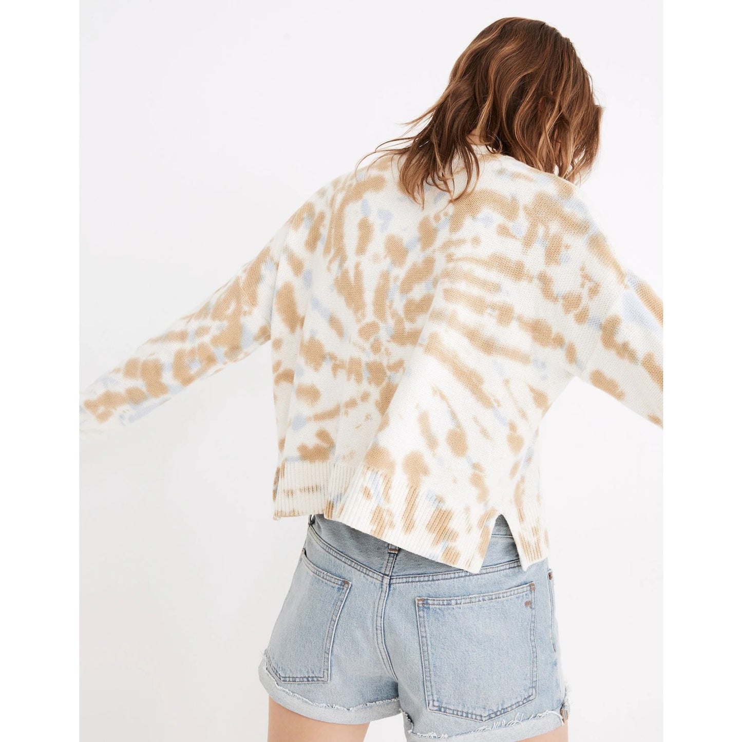 Madewell The Tie Dye Broadway Cardigan Sweater White Cream Medium