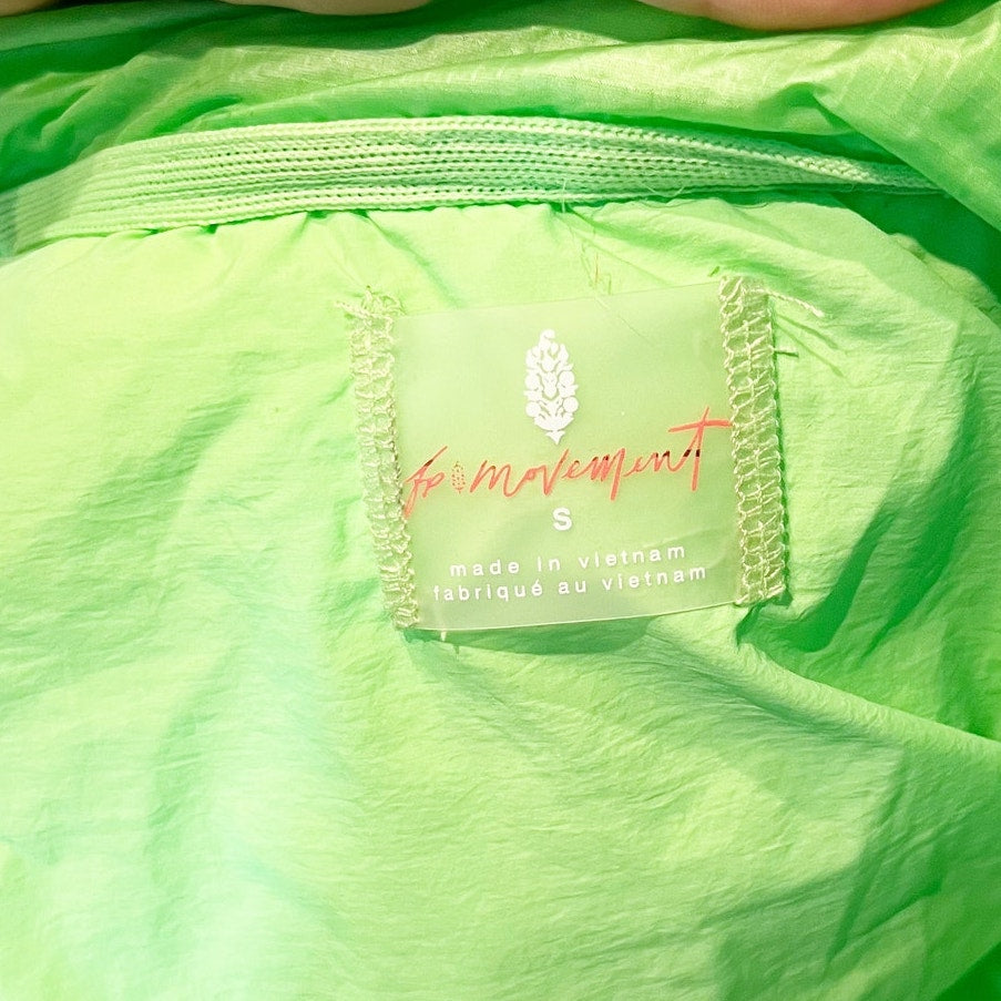 Free People Movement Scrunchy Glossy Pippa Packable Puffer Jacket Lime Green S