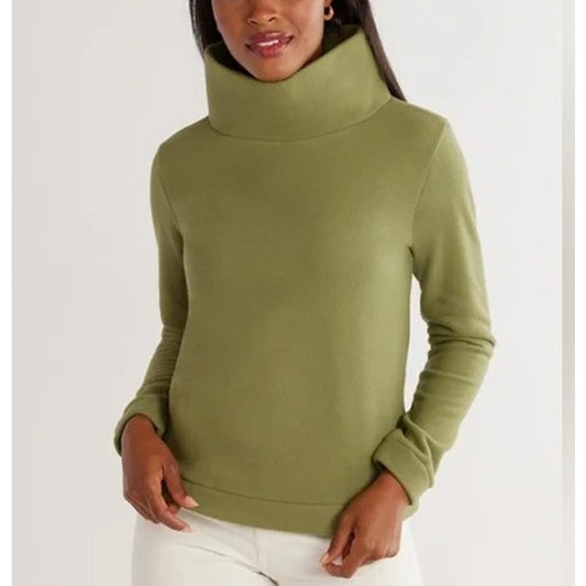 Dudley Stephens Cobble Hill Turtleneck Long Sleeve Fleece Pullover Army Green M