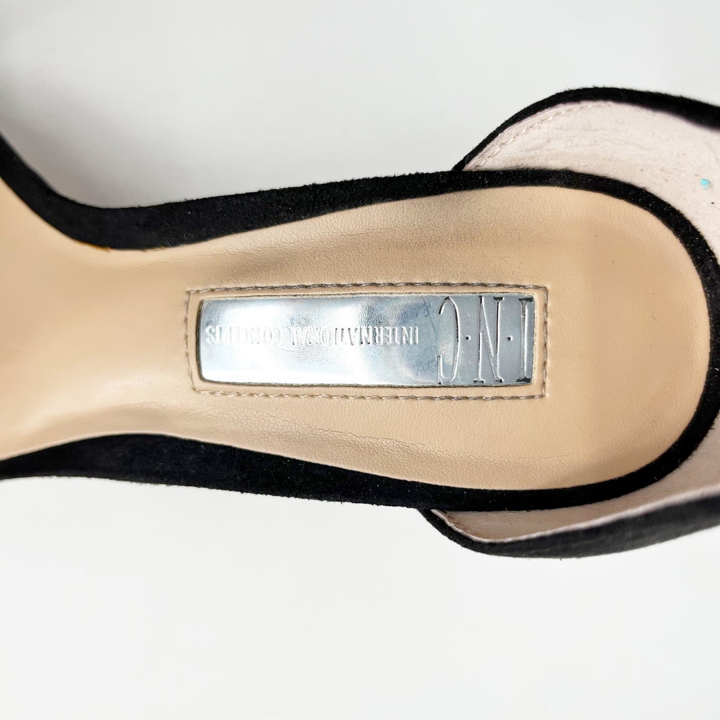 INC International Concepts Kivah Rhinestone Bow Sandal Heels Black 6.5