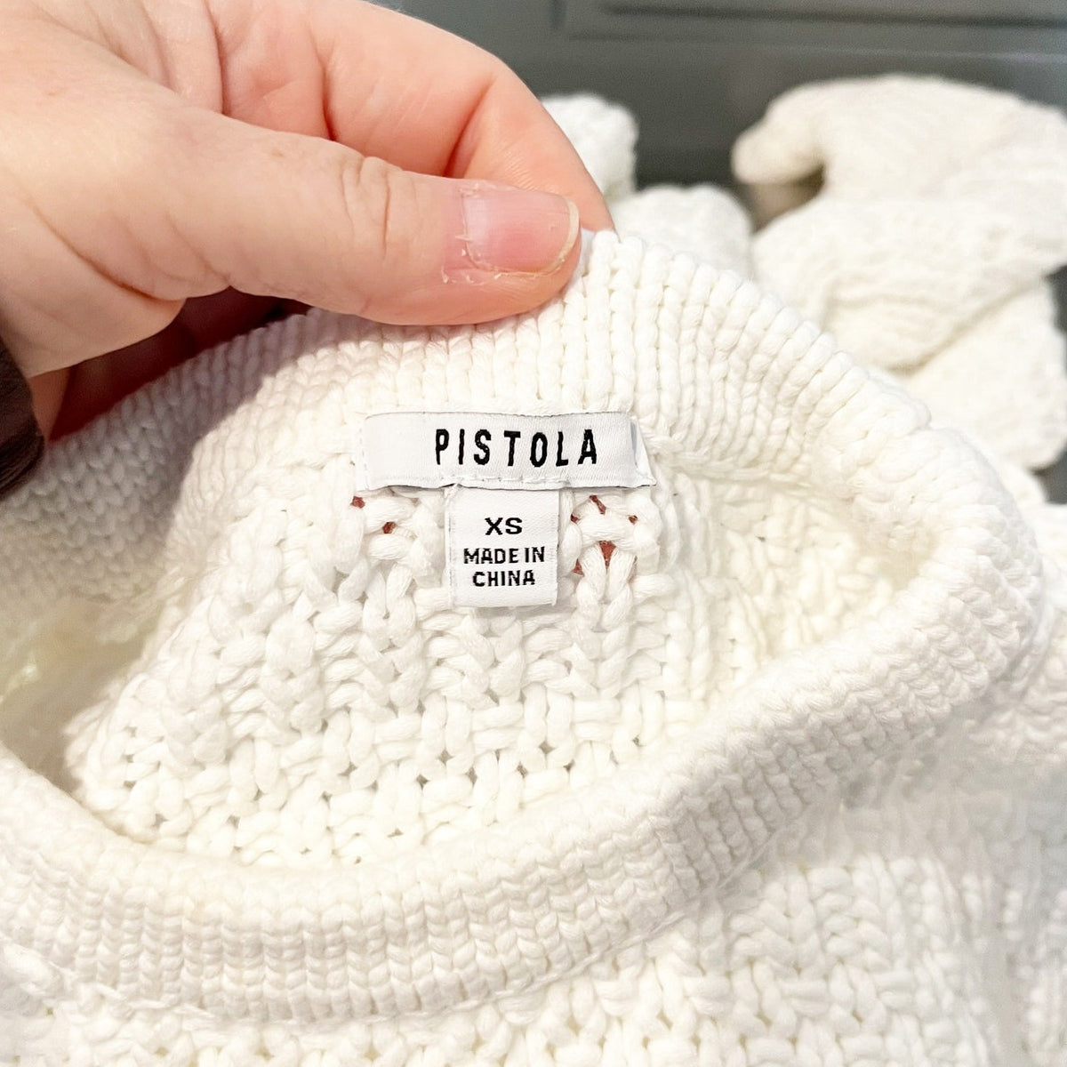 Pistola Katya Long Sleeve Crewneck Pullover Sweater Le Blanc White XS