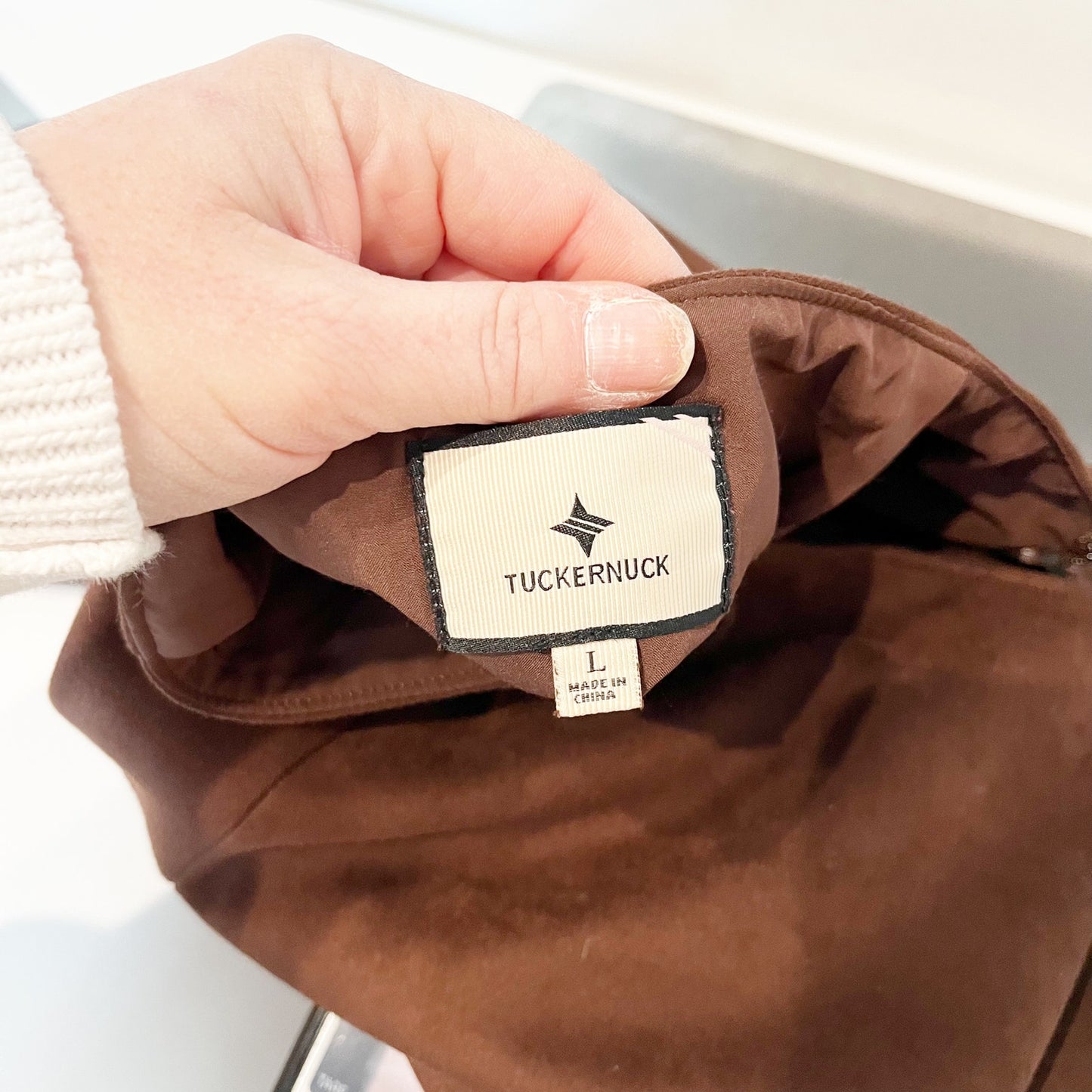 Tuckernuck Ganache Suede Meg Mini Skirt Chocolate Brown Large