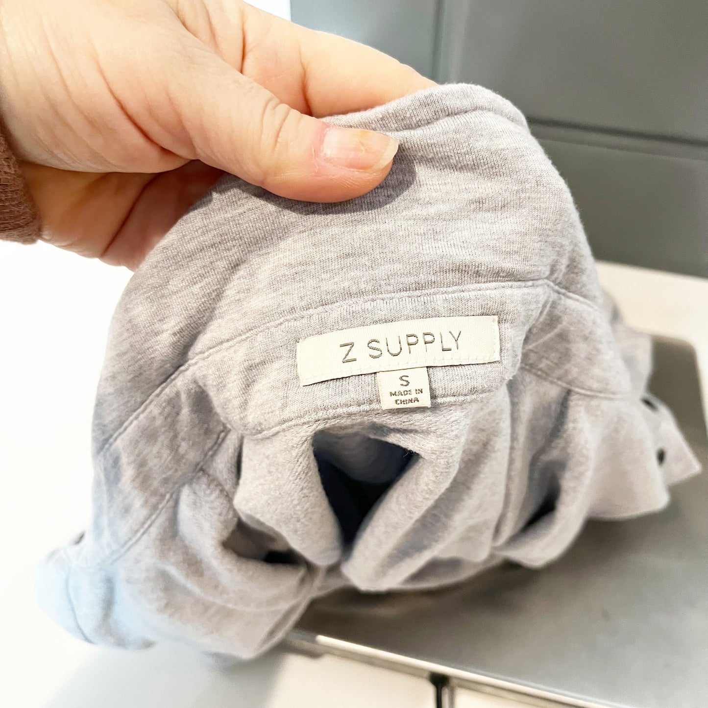 Z Supply WFH Modal Long Sleeve Button Front Shirt Jacket Heather Gray Small