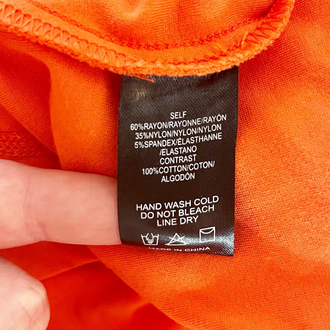 Sunday in Brooklyn Anthropologie One Shoulder Ruffle Crop Top Orange XS