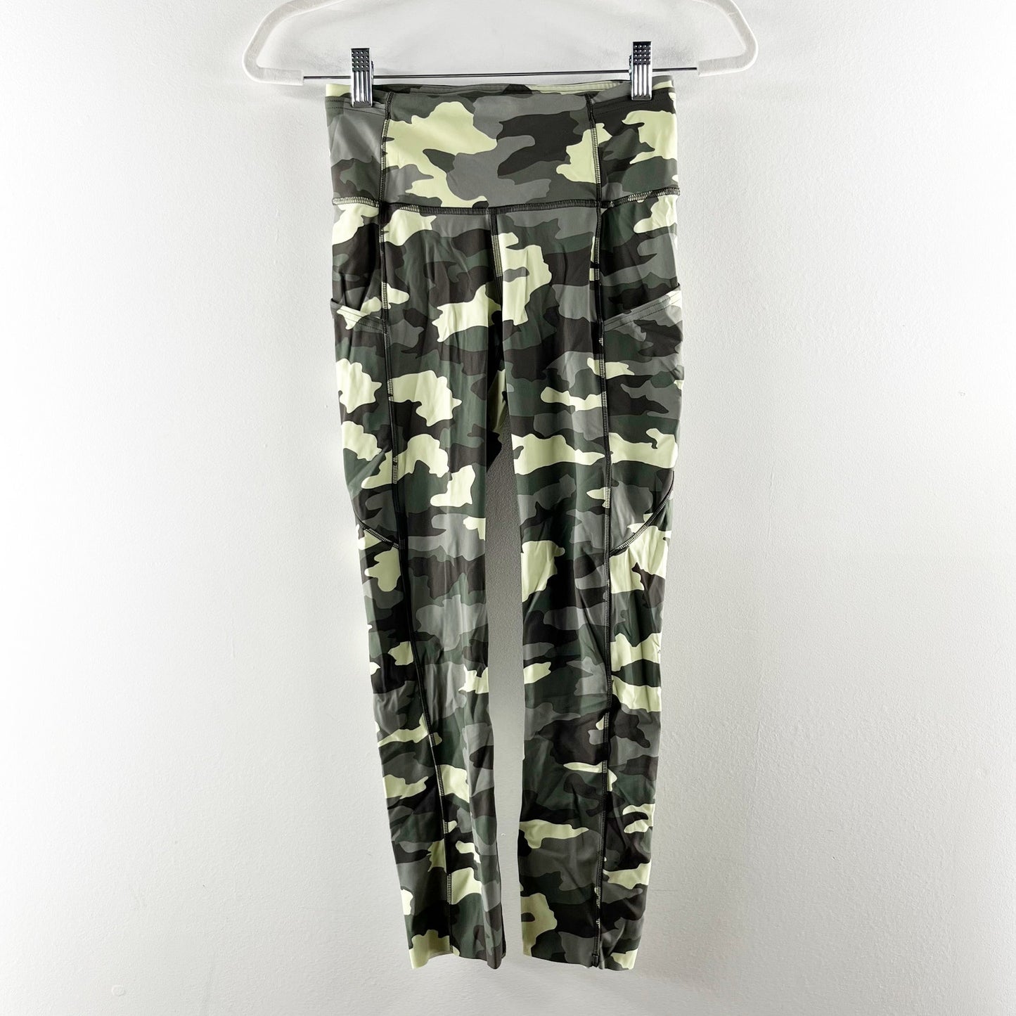 Lululemon Fast and Free High Rise Crop 23" Heritage 365 Camo Crispin Green Multi