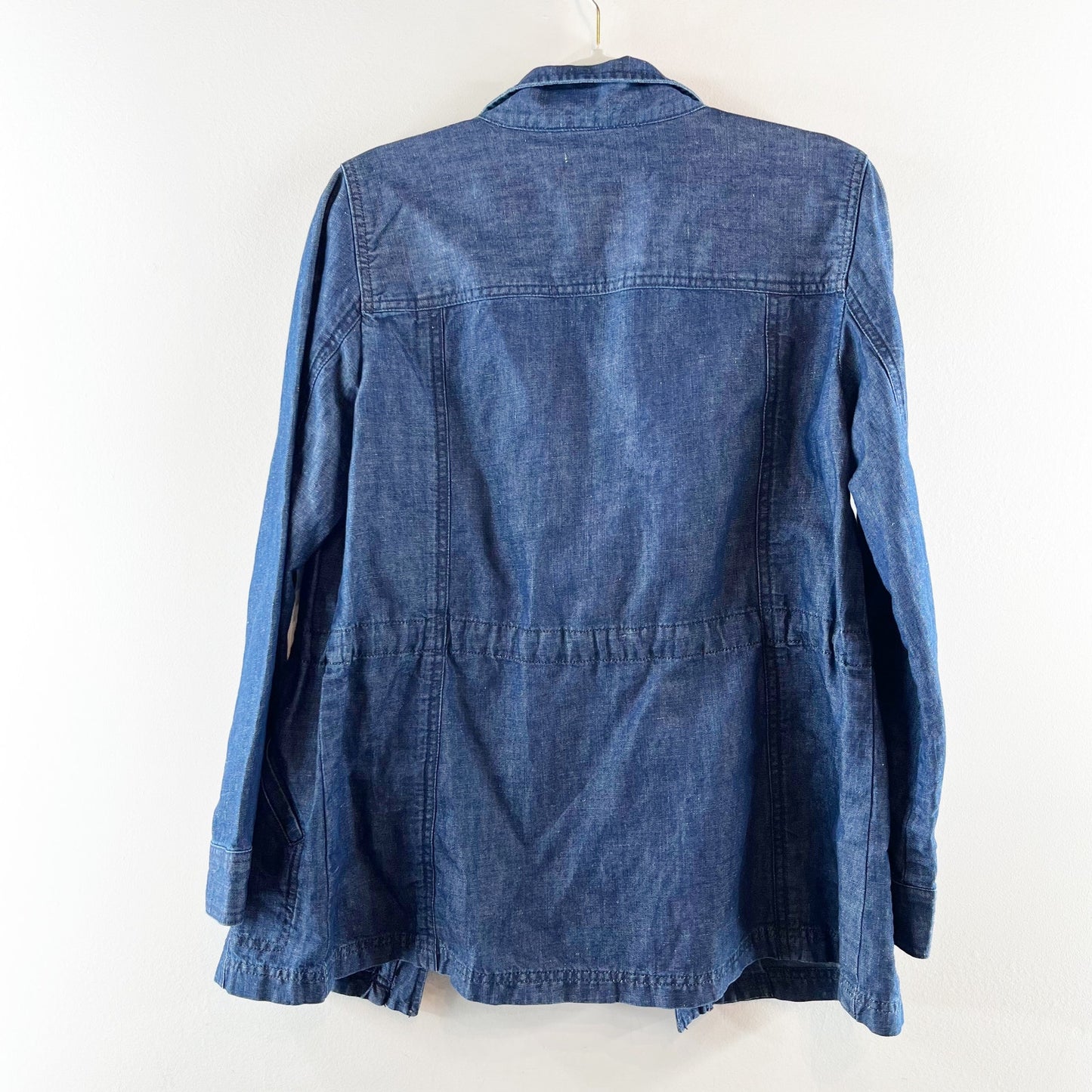 Talbots Denim Twill Field Anorak Jacket Coat Blue Small