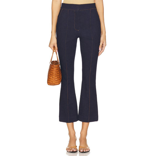 Veronica Beard Tani Tailored Flare Leg Ankle Trousers Pants Dark Oxford Blue 12