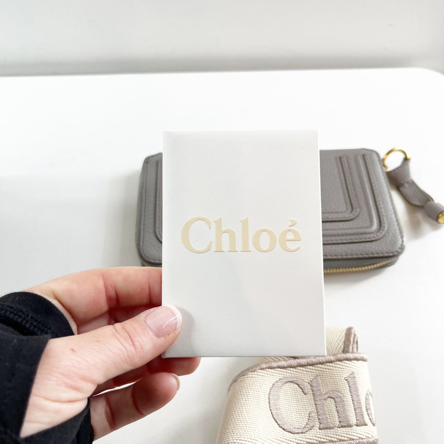 Chloé Medium Marcie Leather Satchel Handbag Cashmere Grey