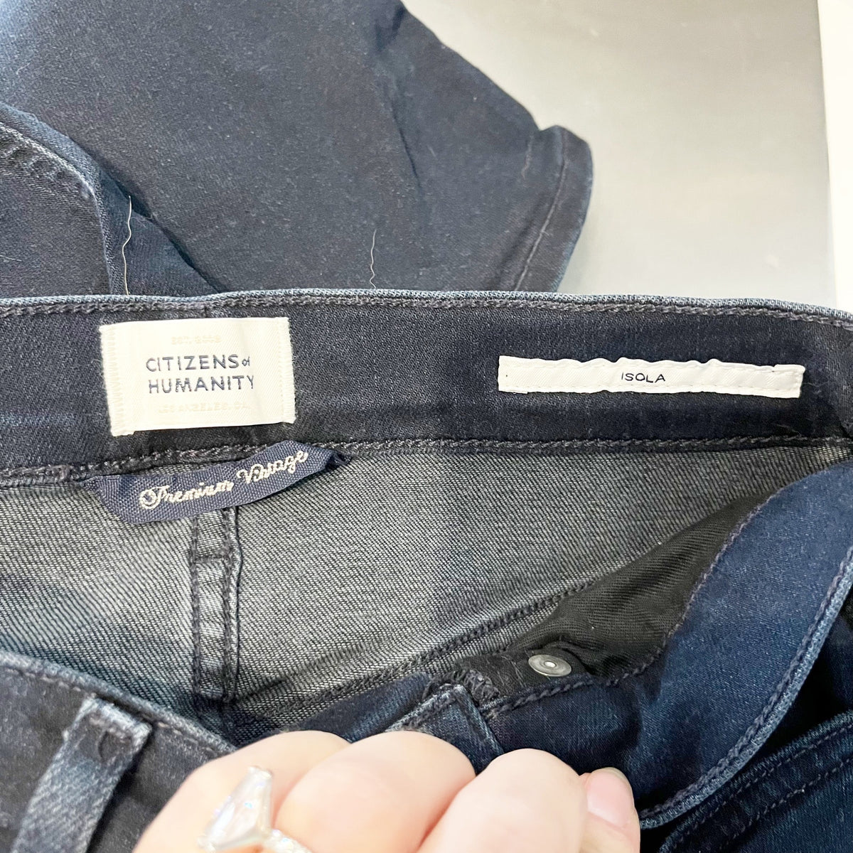 Citizens of Humanity Isola High Rise Flare Jeans Dark Wash Denim Blue 24