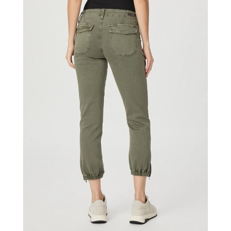 Paige Mayslie High Rise Cropped Jogger Pants Vintage Ivy Green 25 / 0