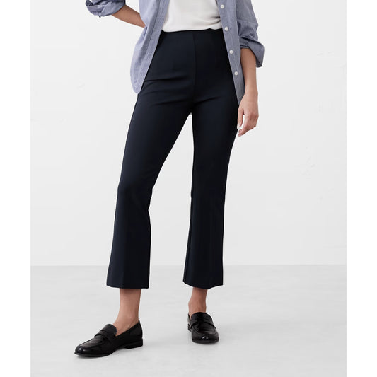 Banana Republic Bootcut Cropped Ponte Pull On Pants Preppy Navy Blue Large P