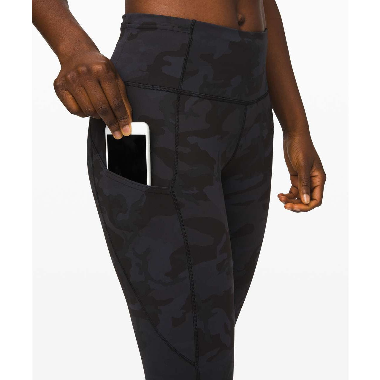 Lululemon Fast and Free Crop II 19" *Non-Reflective Incognito Camo Multi Grey 6