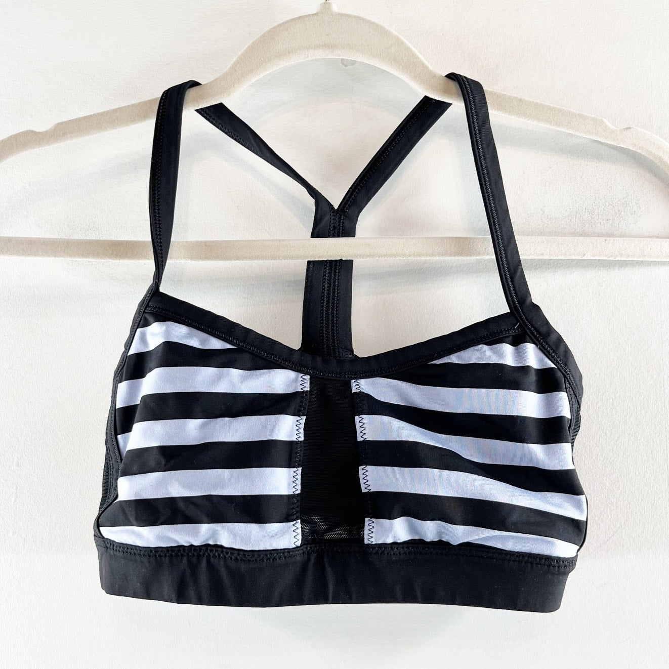 Lululemon Striped Racerback Sports Bra Black Purple 4