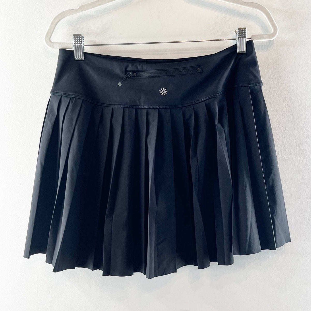 Athleta Eleveate Pleated Tennis Mini Skirt Skort Black Medium