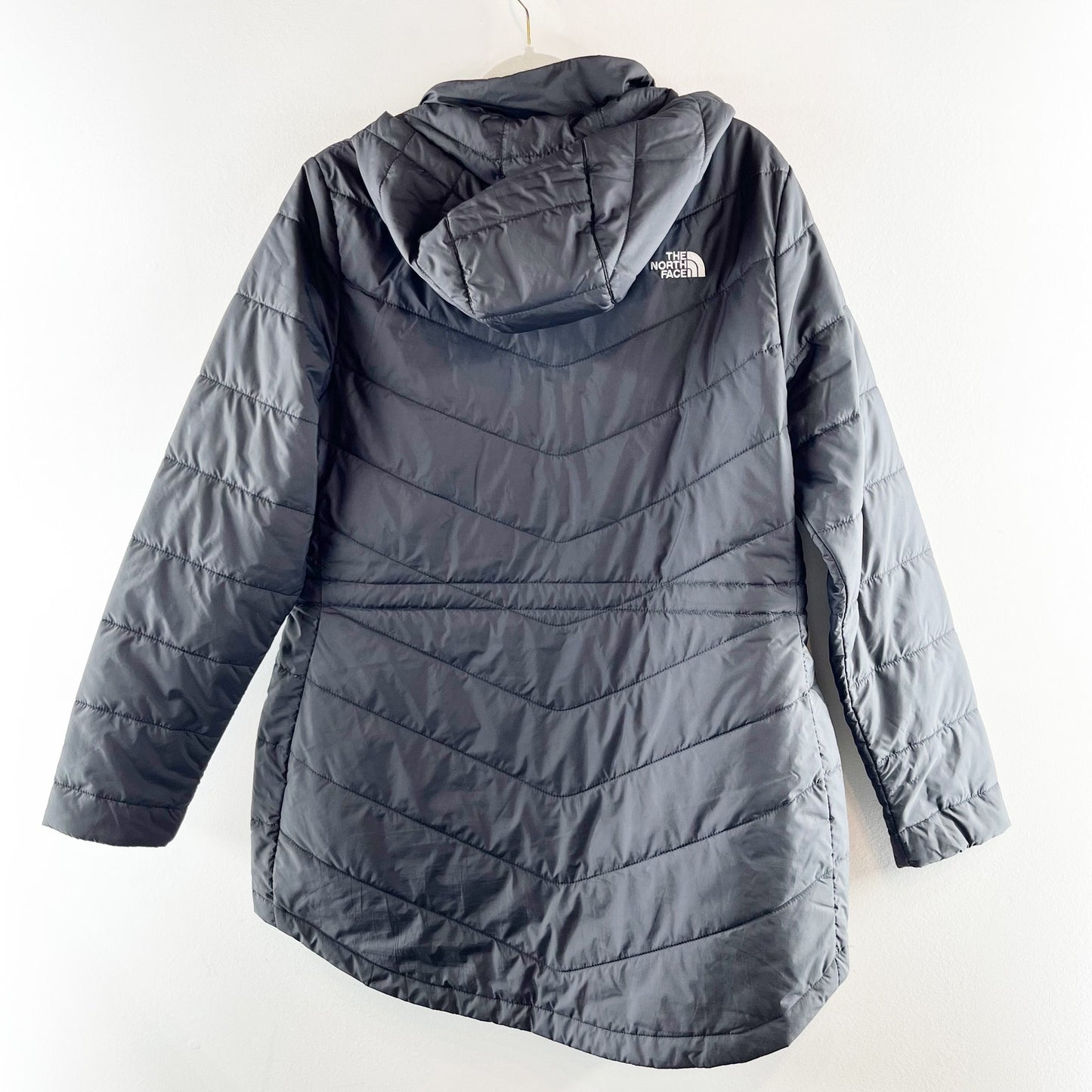 The North Face Tamburello Hooded Full Zip Quilted Parka Puffer Jacket Black L
