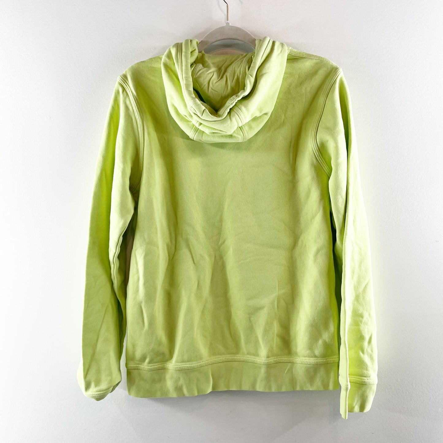 Nike Club Long Sleeve Pullover Hoodie Sweatshirt Neon Green Medium