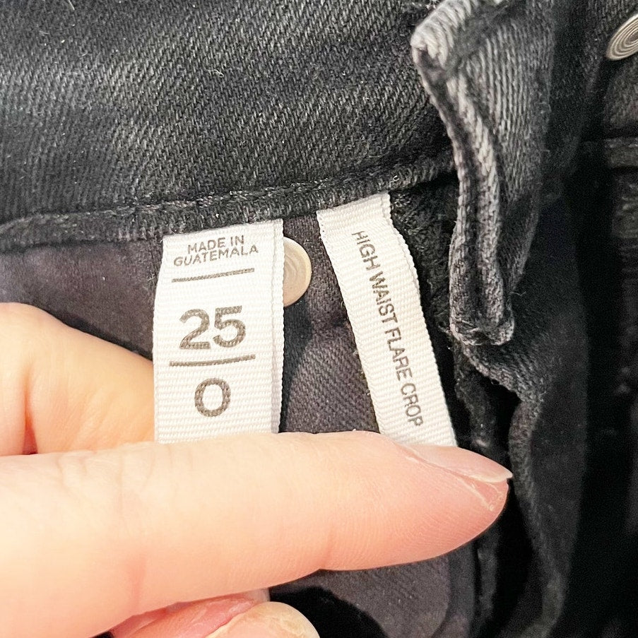 LOFT High Waist Flare Button Fly Jeans Black 25 / 0