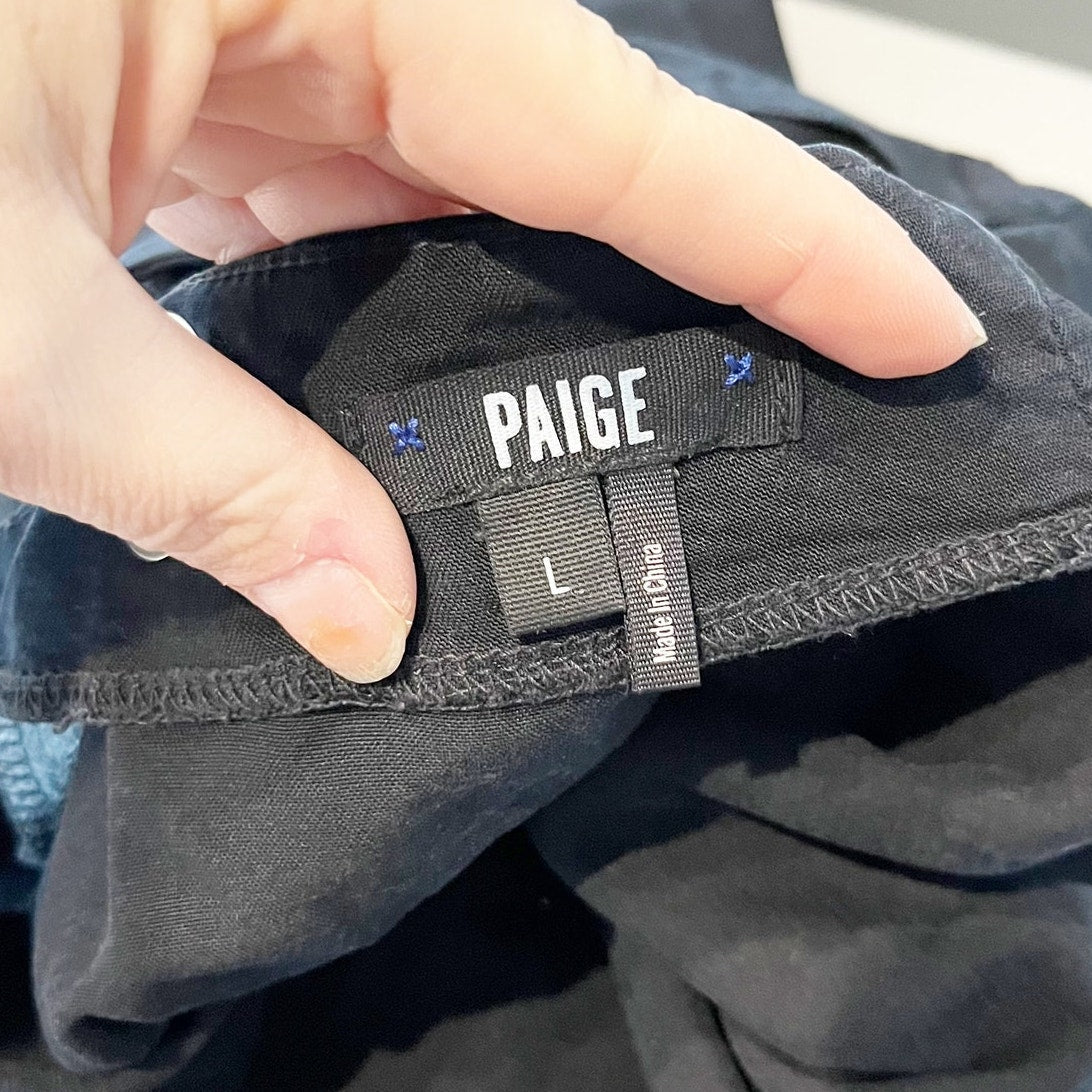 Paige Emma Sleeveless Sweetheart Neckline Belted Wide Leg Jumpsuit Black Large