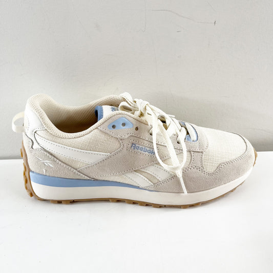 Reebok Drive Lace Up Low Top Suede Trainer Sneakers Gray Cream Blue 9