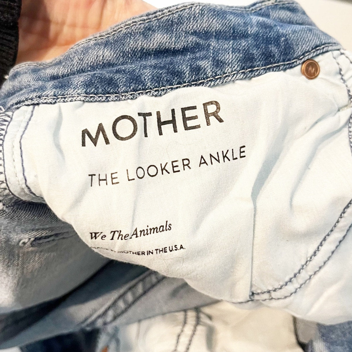 Mother The Mid Rise Looker Ankle Skinny Jeans Blue We The Animals