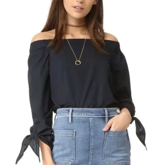 Free People Show Me Some Shoulder Tunic Top Black Small