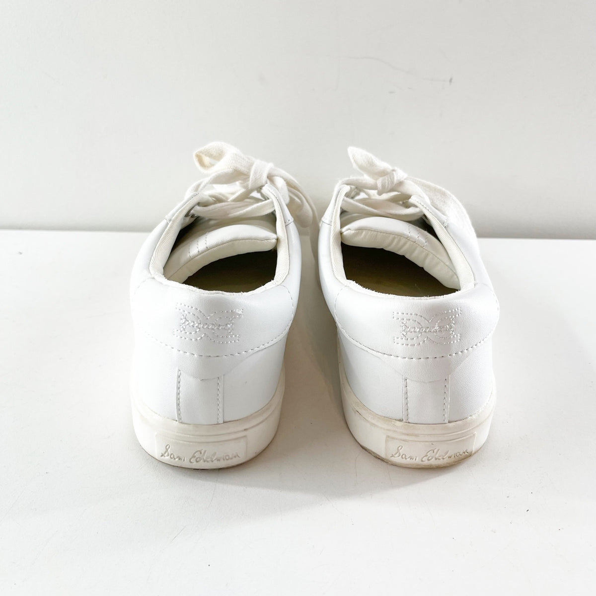 Sam Edelman Ethyl Leather Low-Top Comfort Sneakers White 7