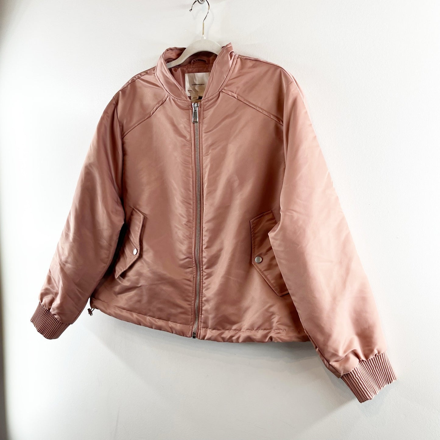 Anthropologie '98 Bomber Coat Jacket Dusty Pink Rose Medium