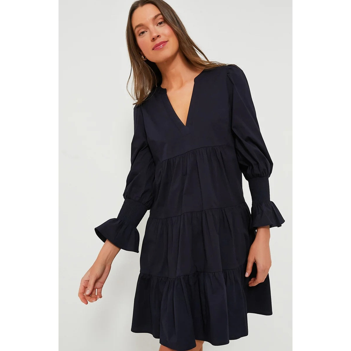 Pomander Place Tuckernuck Kenzo Tiered Mini Babydoll Dress Black Small