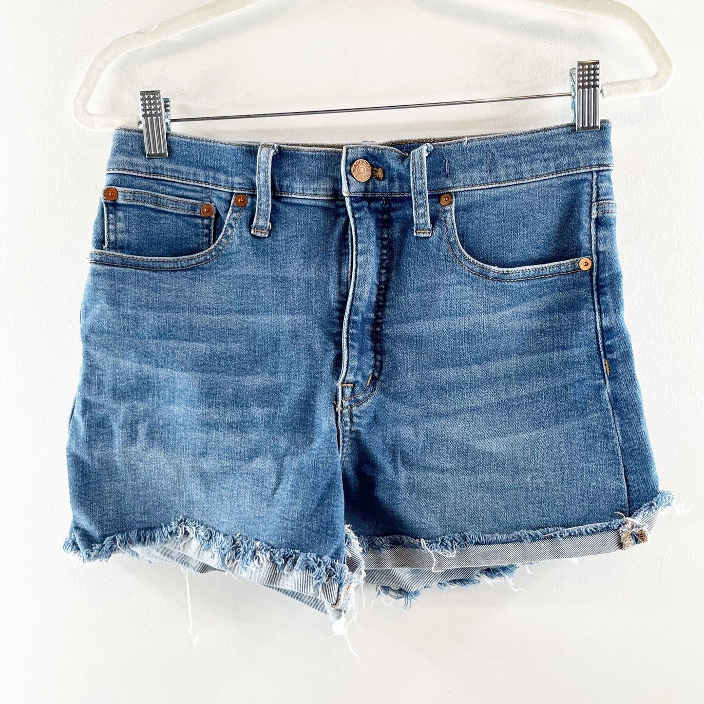 Madewell High Rise Stretch Cutoff Denim Shorts Blue 27