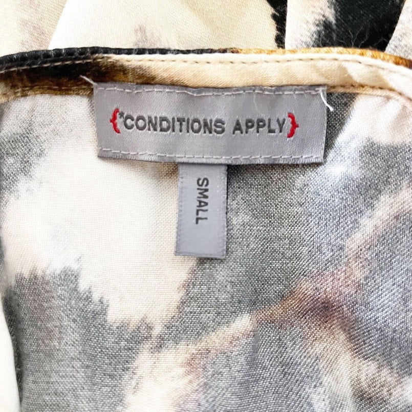 Conditions Apply Anthropologie High Neck Midi Slip Dress Leopard Black Tan Small