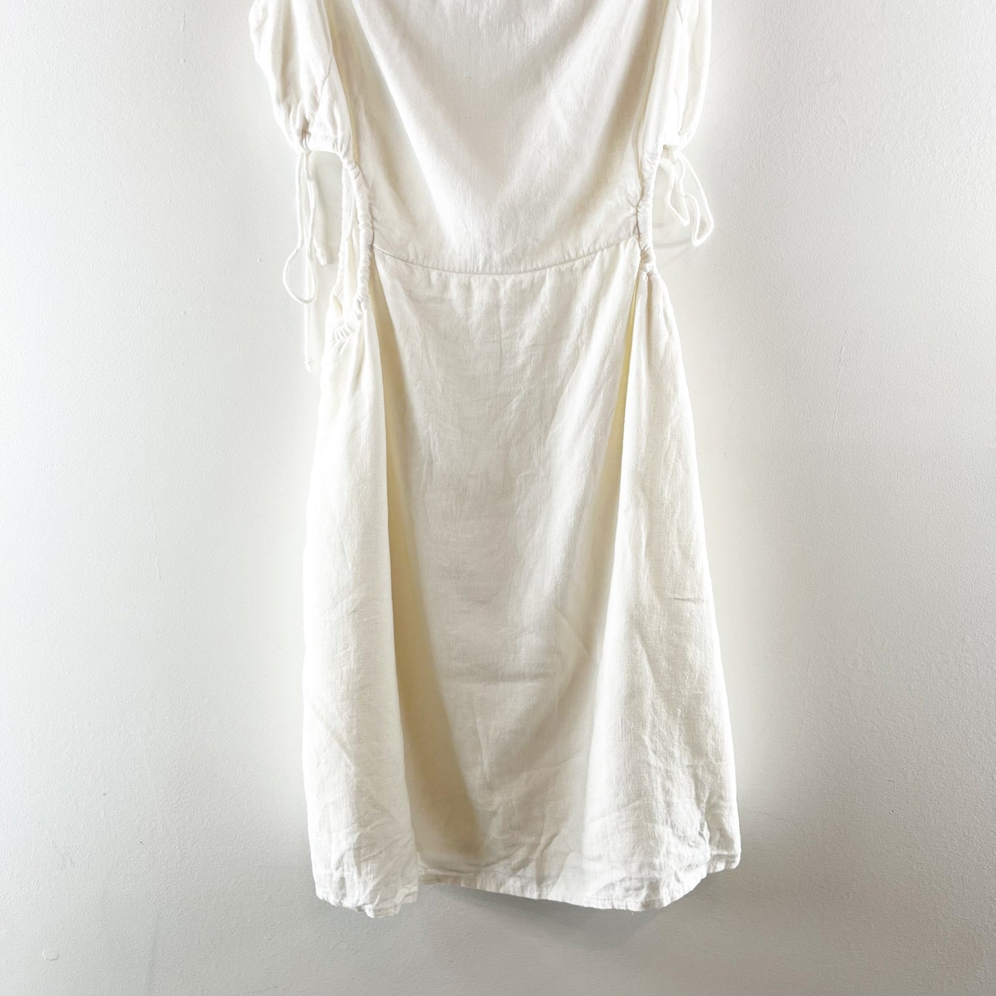 Abercrombie & Fitch Side Cutout Linen Blend Mini Dress White Small