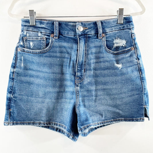American Eagle High Rise Curvy Mom Jean Denim Shorts Blue 8
