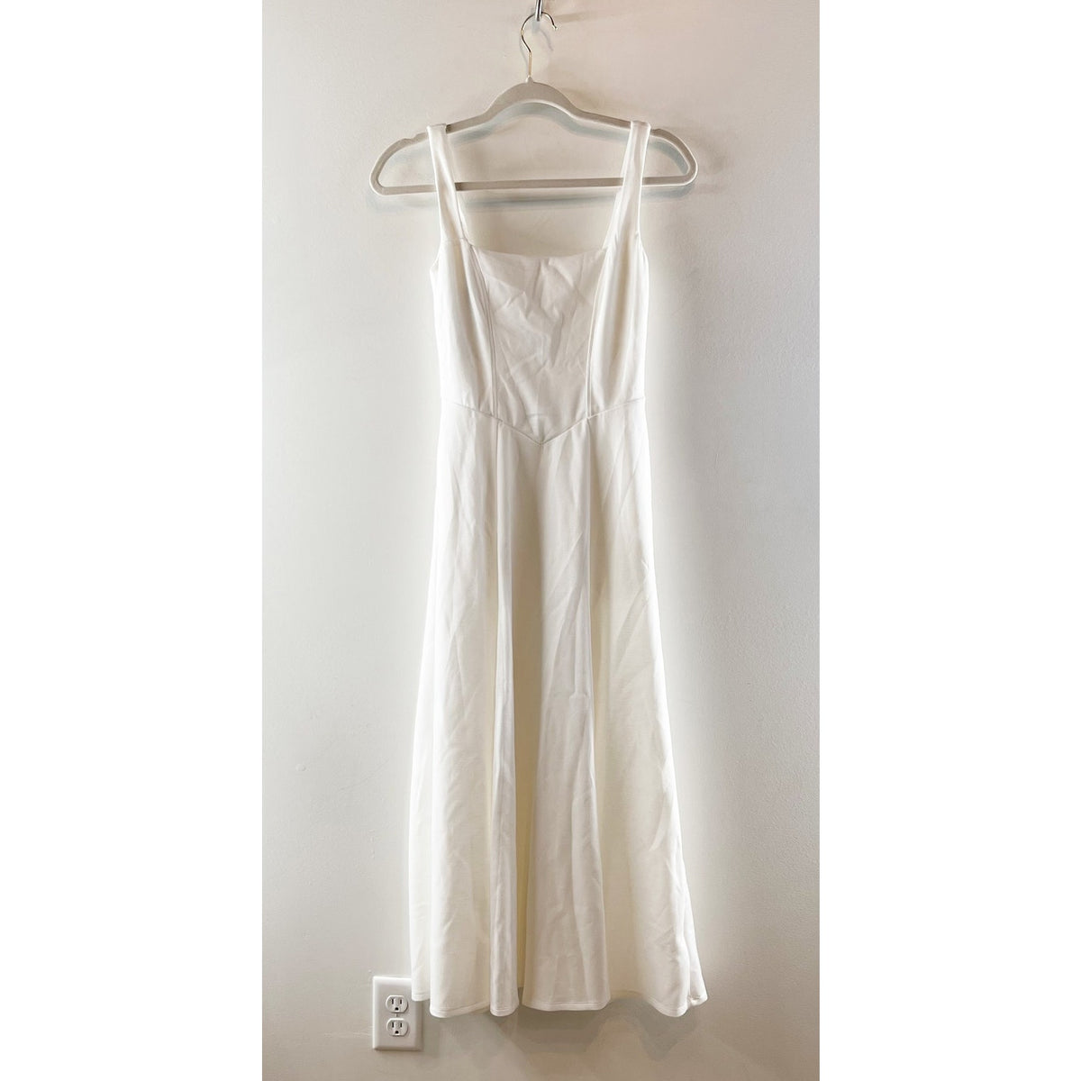 Halara Sleeveless Square Neck Side Pocket Corset Maxi Dress Frost White Small
