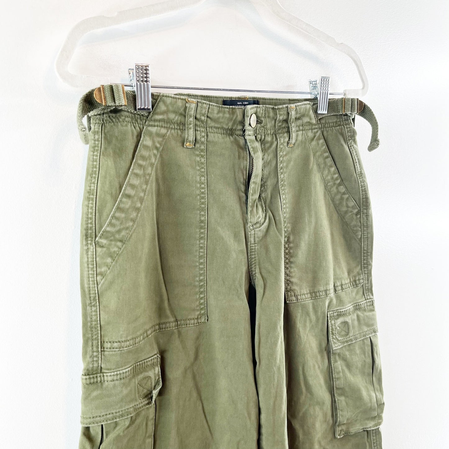 Sanctuary Reissue High Rise Wide Leg Cargo Pants Moss Green XS