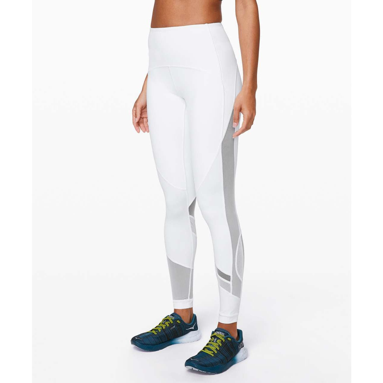 Lululemon Clear The Court Tight Leggings Mesh 28" White 6