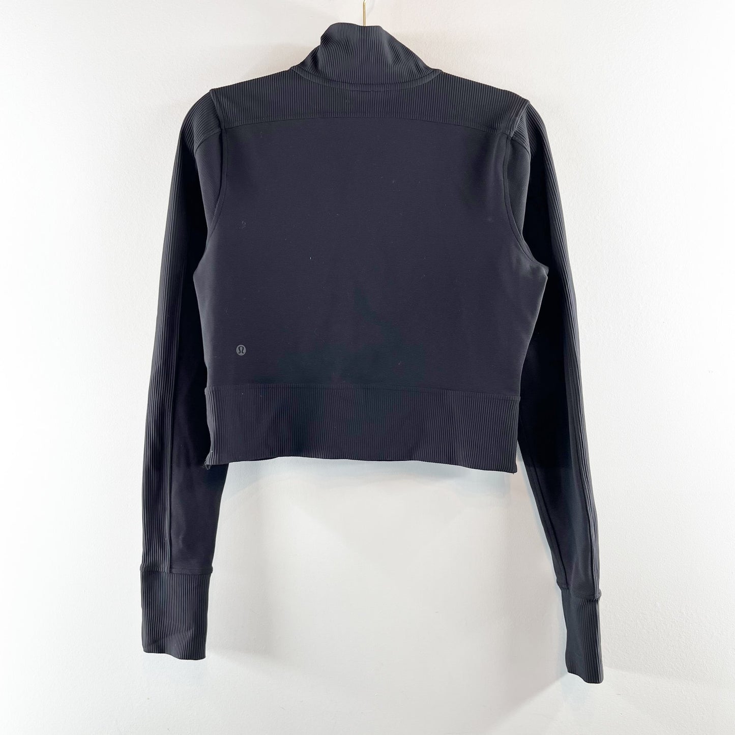 Lululemon Take it in Stride Cropped 1/2 Zip Long Sleeve Pullover Black 10