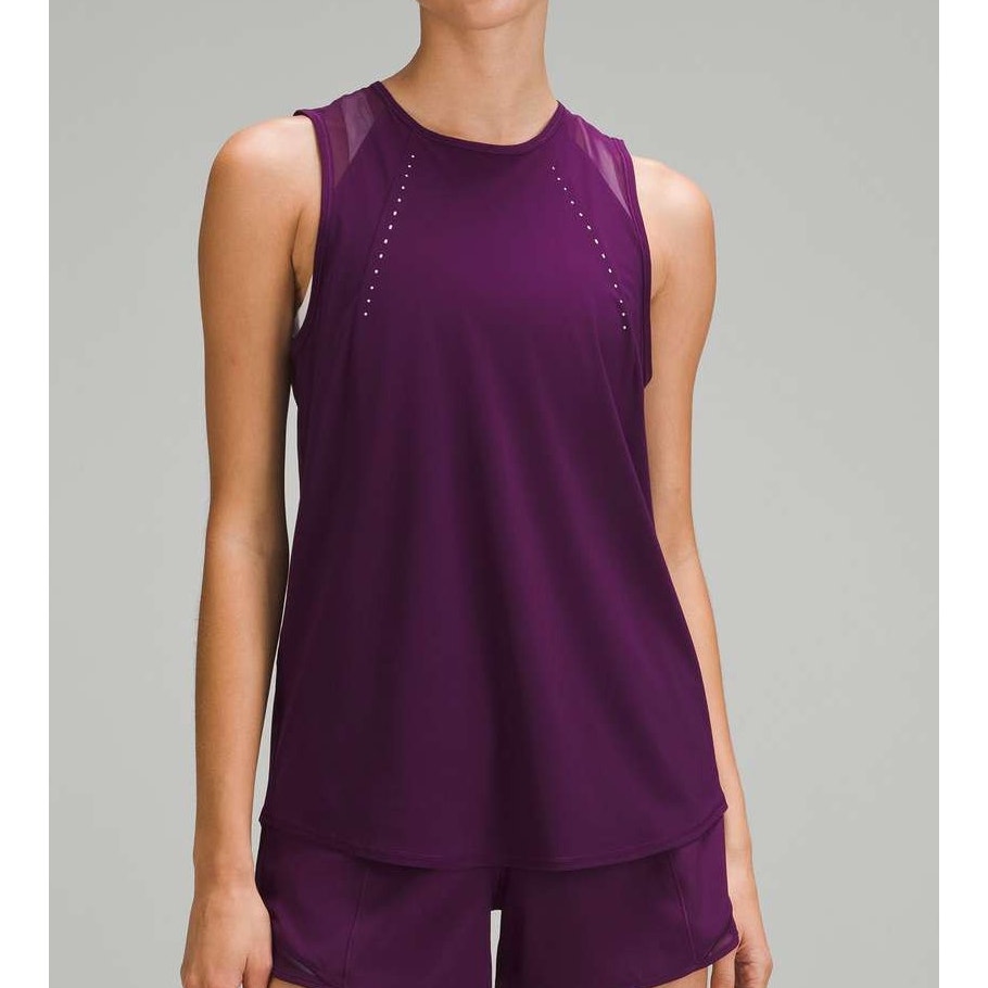 Lululemon Athletica Sculpt Mesh Tank Top Dramatic Magenta Purple Small