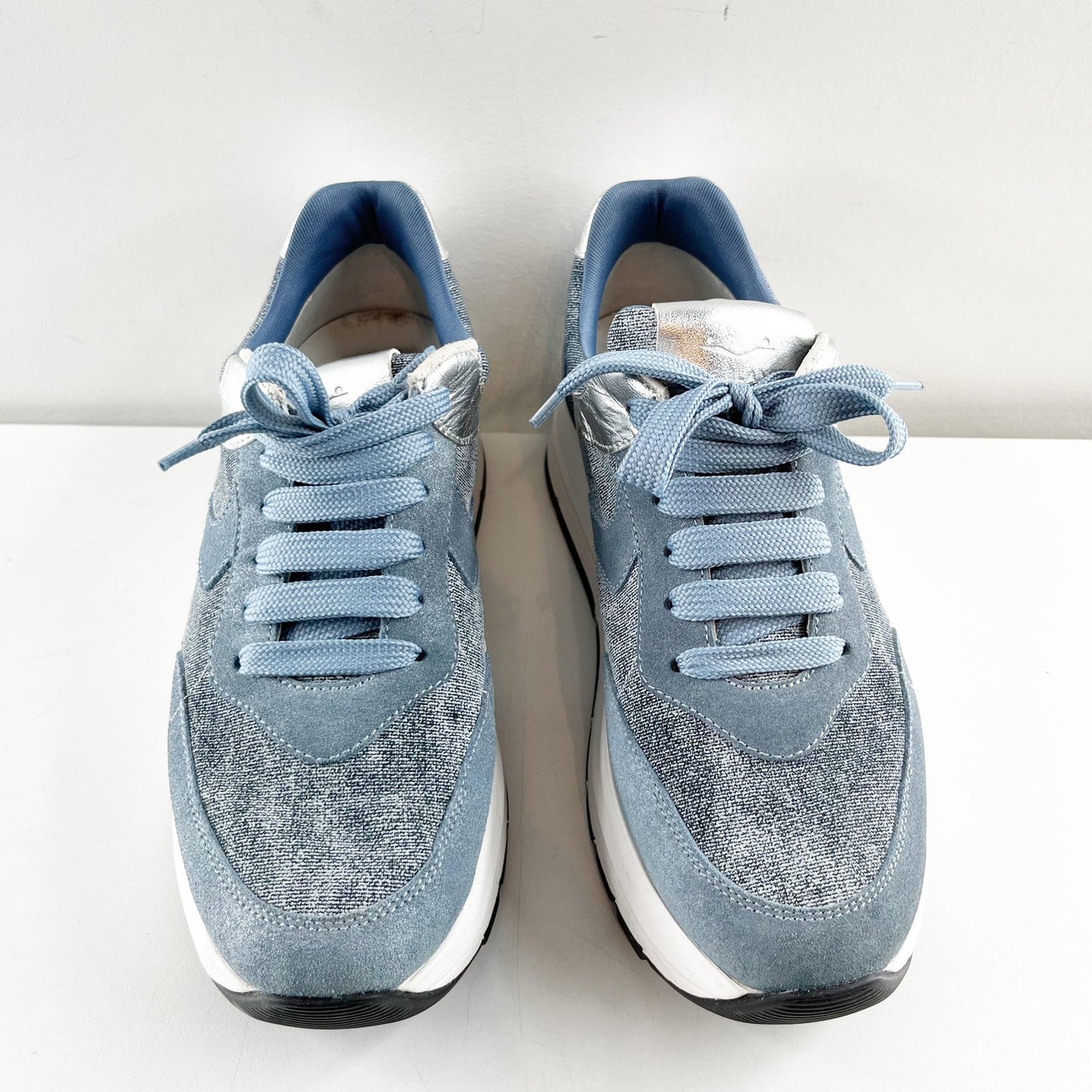 Voile Blanche Julia Lace Up Platform Suede Shoes Sneakers Blue 39 / 9