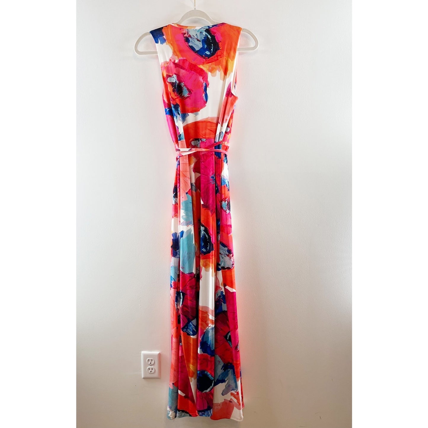 Trina Turk Sleeveless Floral Wrap Maxi Dress Pink 4