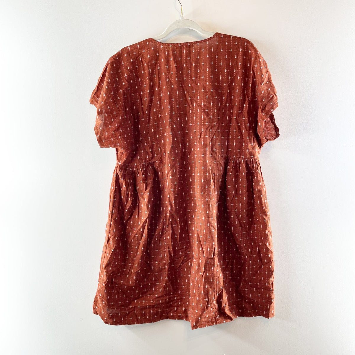 Madewell Jacquard Dolman Tunic Mini Dress Redwood Red Medium
