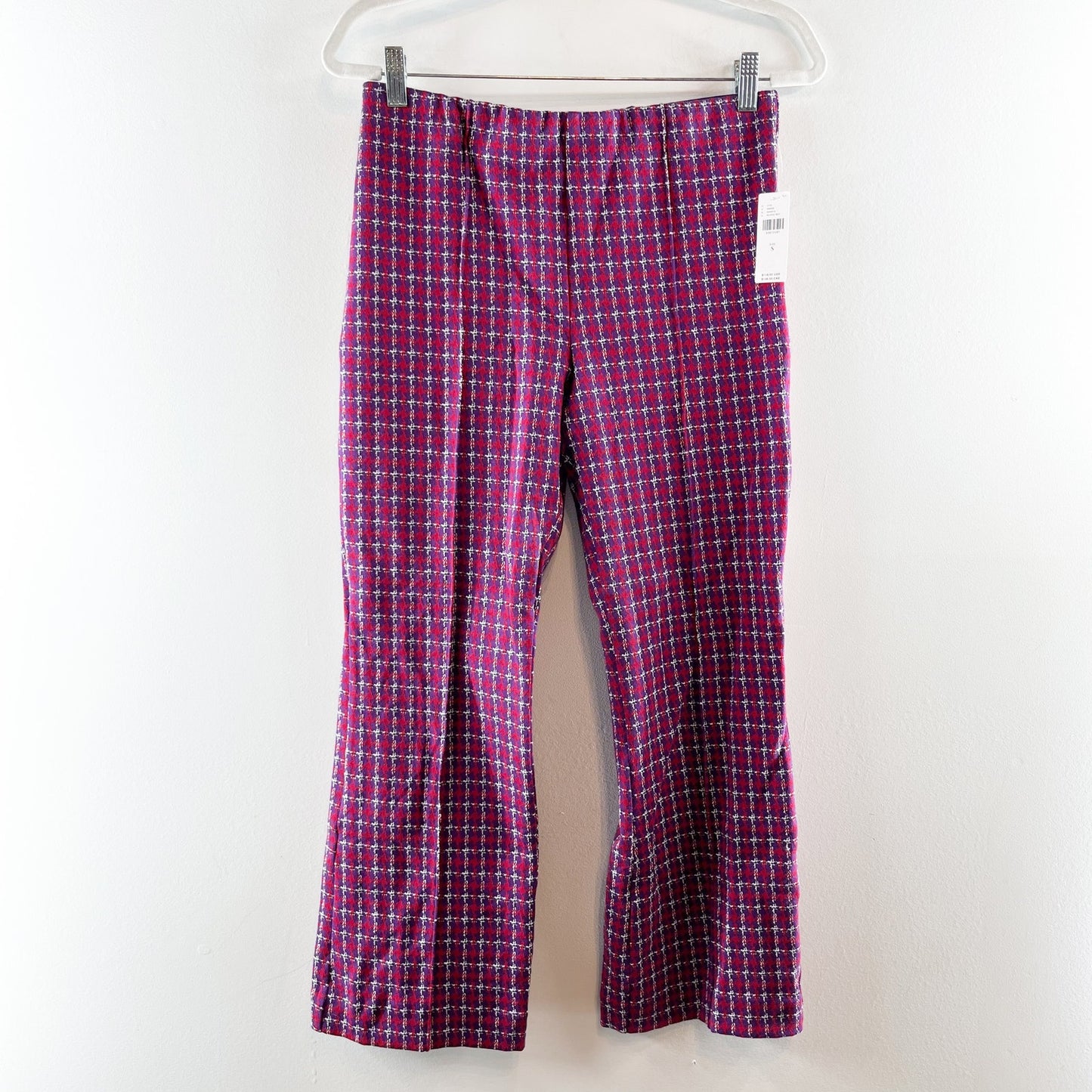 Maeve The Margot High Waisted Kick-Flare Cropped Pants Purple Red Small