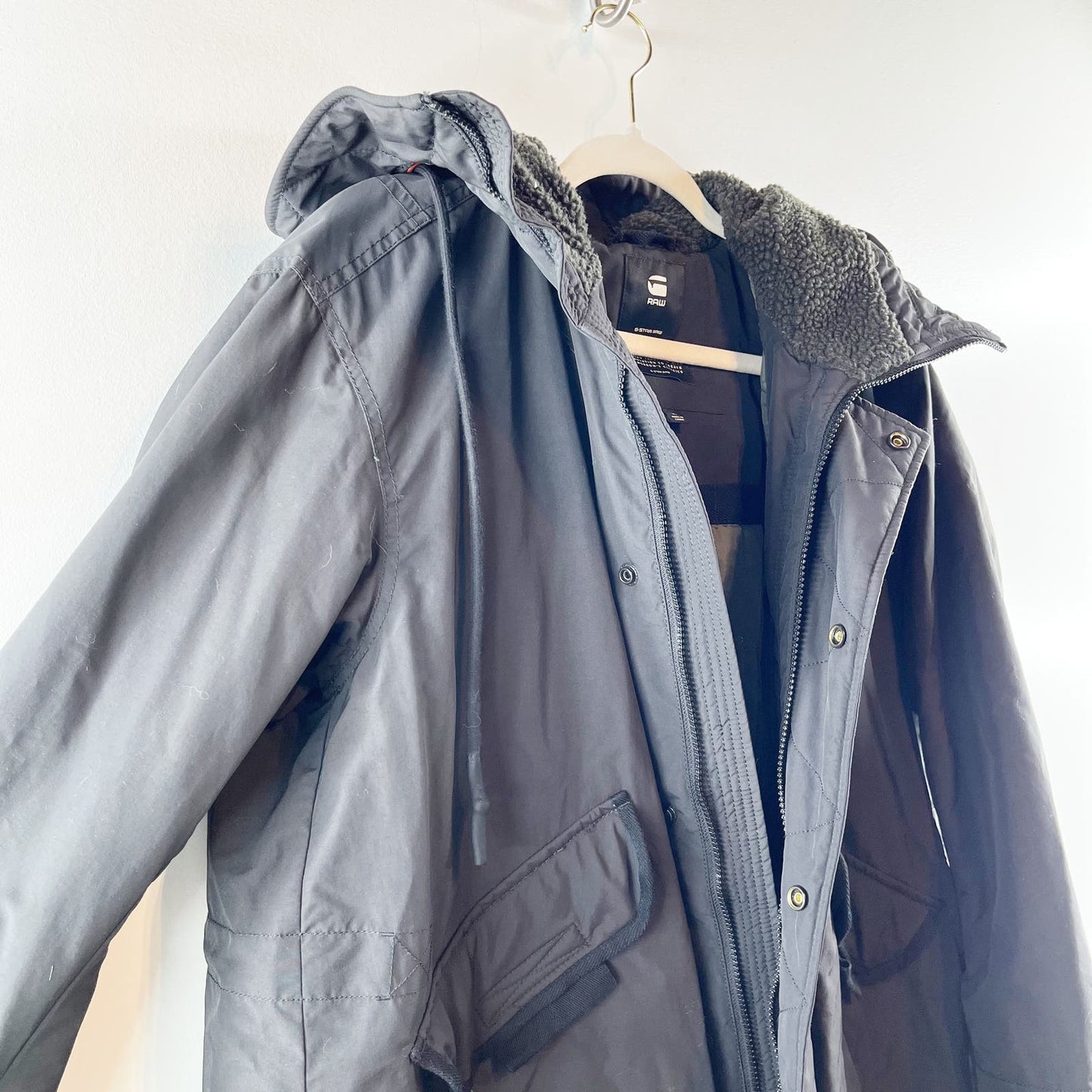 G Star Raw Hooded Fishtail Parka Winter Coat Jacket Black XL