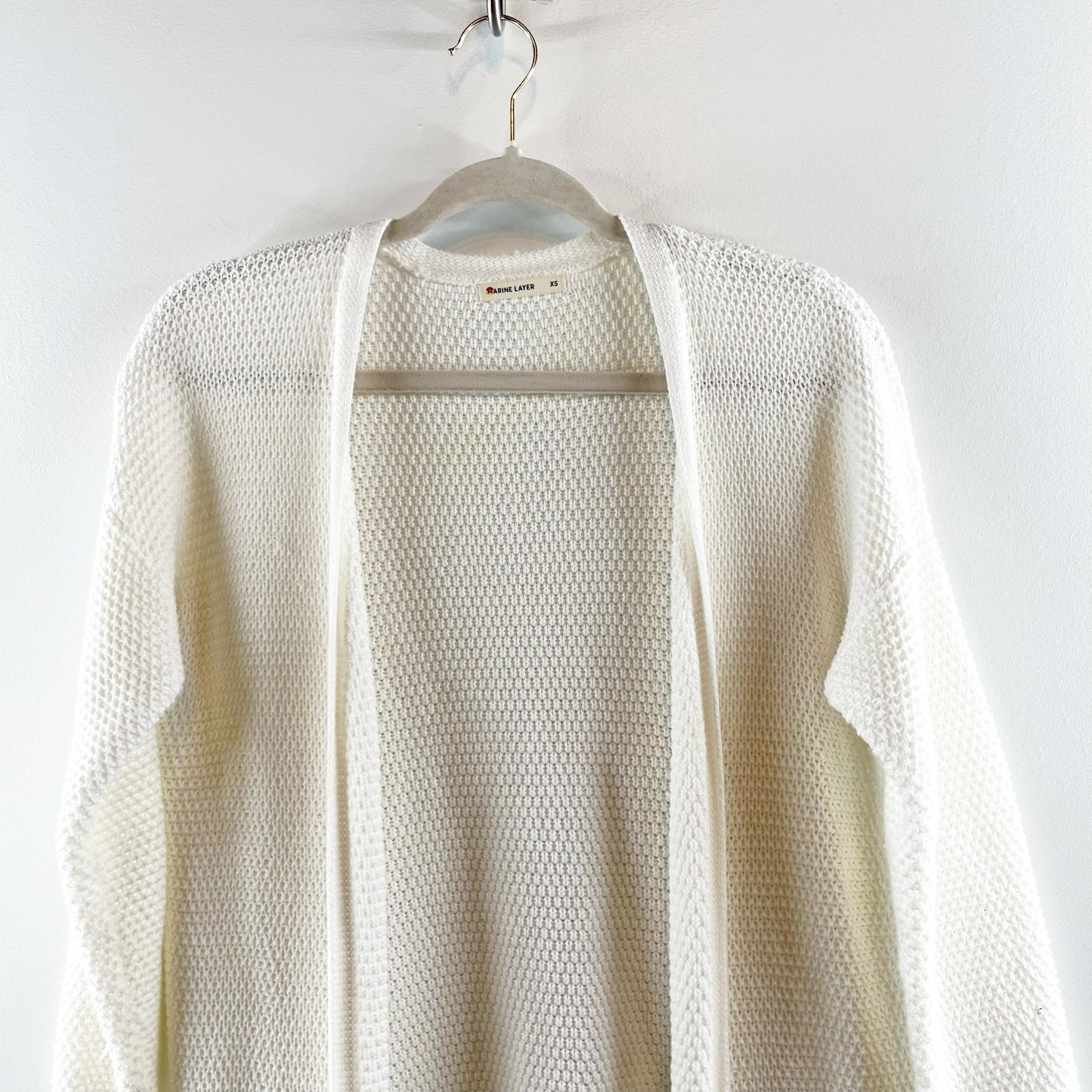 Marine Layer Long Sleeve Open Front Textured Cotton Catalina Cardigan Sweater XS