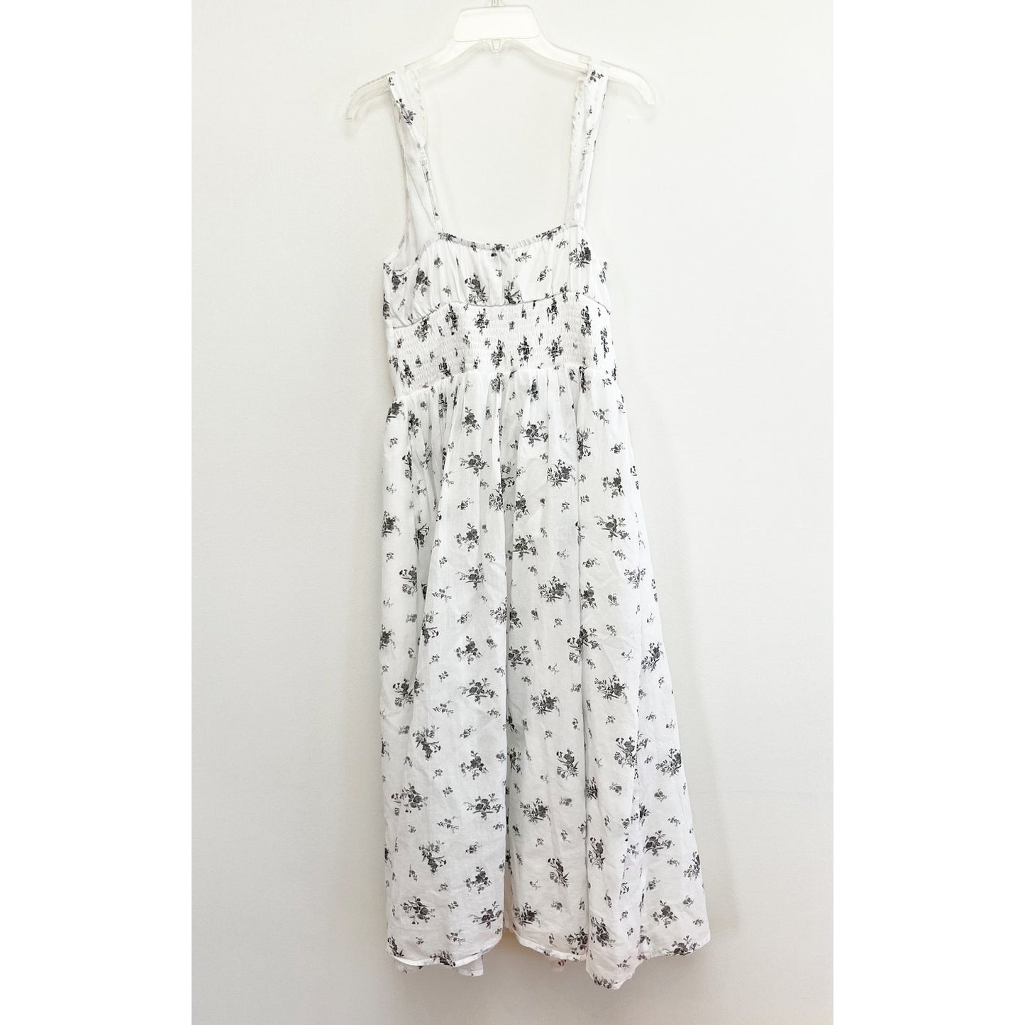 American Eagle Corset Bodice Cotton Floral Midi Dress White XS