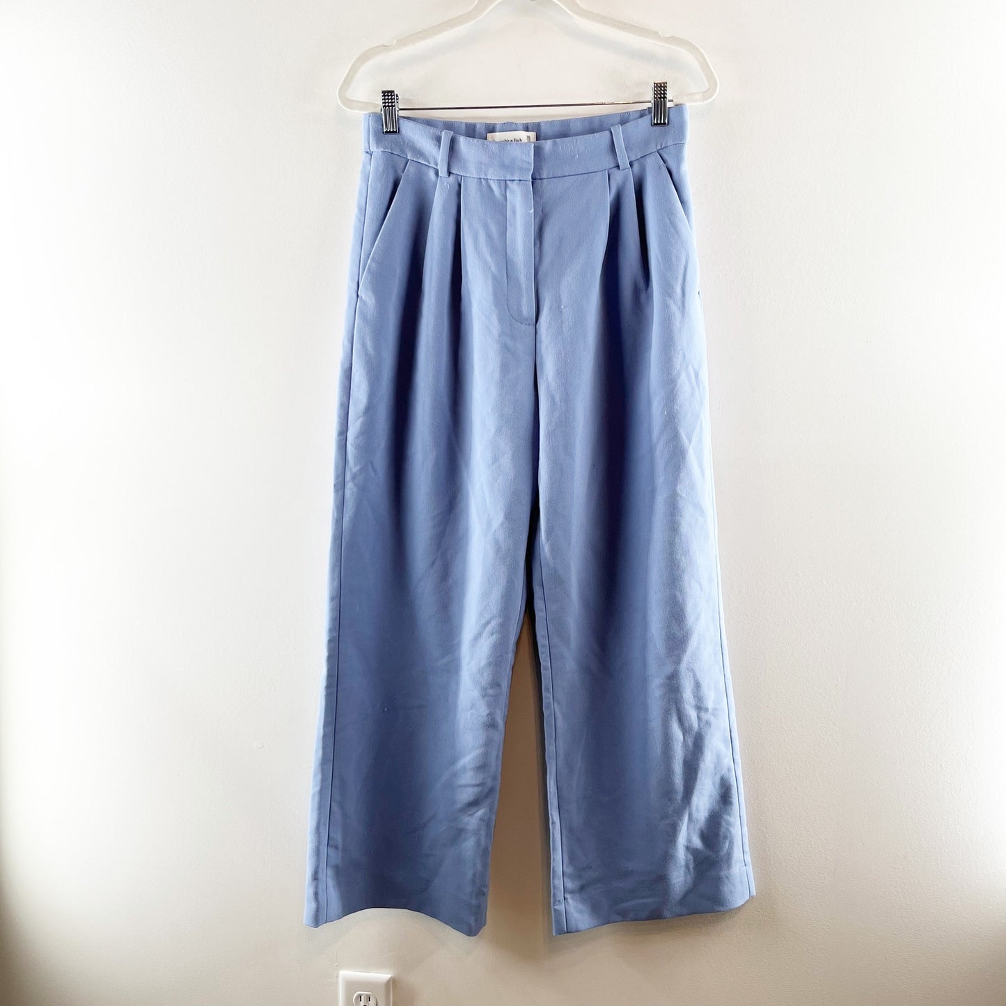 Abercrombie & Fitch Sloane High Rise Pleated Tailored Trouser Pants Blue 10 P