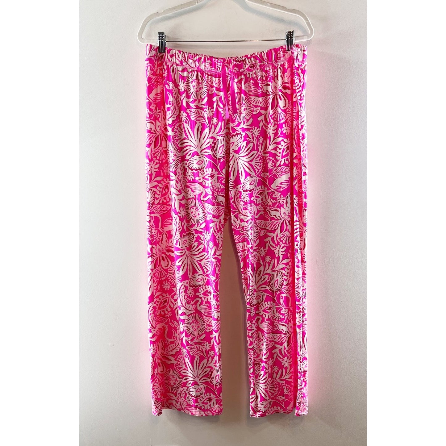 Lilly Pulitzer PJ Knit Wide Leg Pants Passion Fruit Pink XL