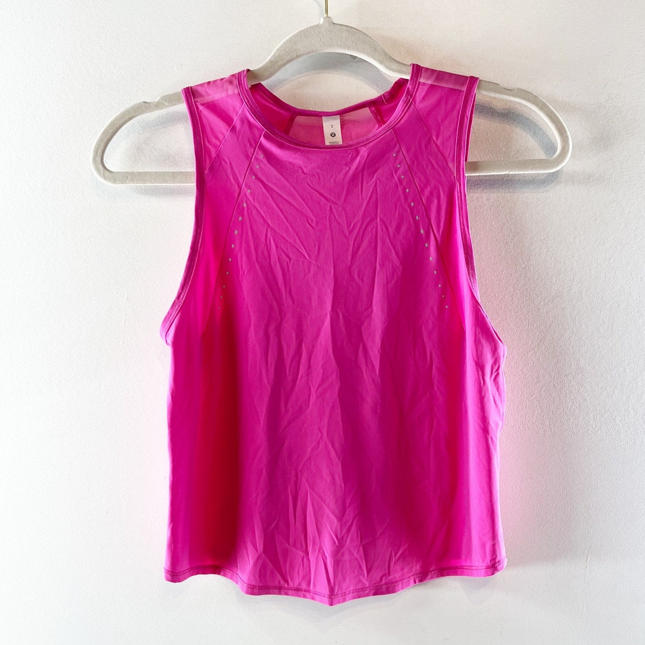 Lululemon Athletica Sculpt Mesh Panel Crop Tank Top w/ Reflective Sonic Pink 2